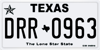 TX license plate DRR0963