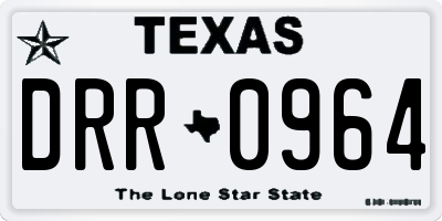 TX license plate DRR0964