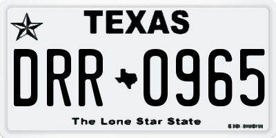 TX license plate DRR0965