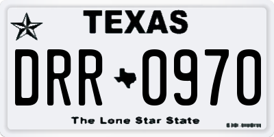 TX license plate DRR0970