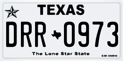 TX license plate DRR0973