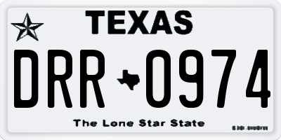 TX license plate DRR0974