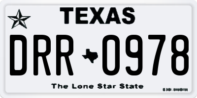 TX license plate DRR0978