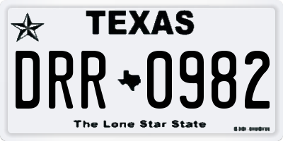 TX license plate DRR0982