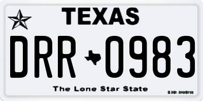 TX license plate DRR0983
