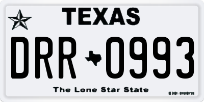 TX license plate DRR0993
