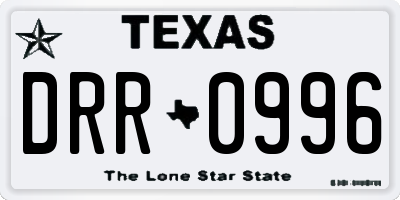 TX license plate DRR0996