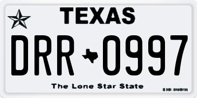TX license plate DRR0997