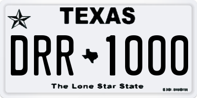 TX license plate DRR1000