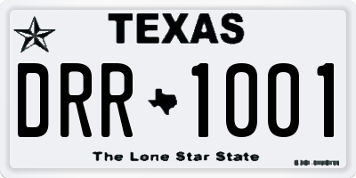 TX license plate DRR1001