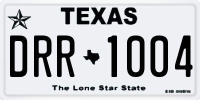TX license plate DRR1004