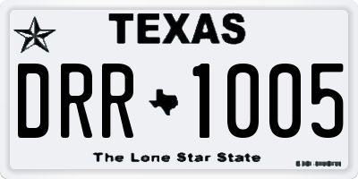 TX license plate DRR1005