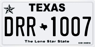 TX license plate DRR1007