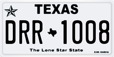 TX license plate DRR1008