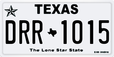 TX license plate DRR1015