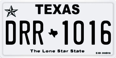 TX license plate DRR1016