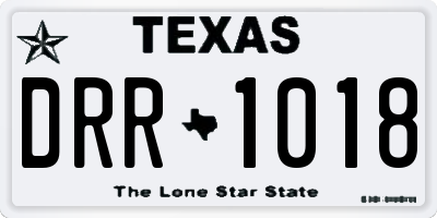 TX license plate DRR1018