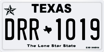 TX license plate DRR1019