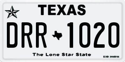 TX license plate DRR1020