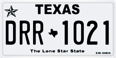 TX license plate DRR1021