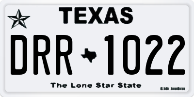 TX license plate DRR1022