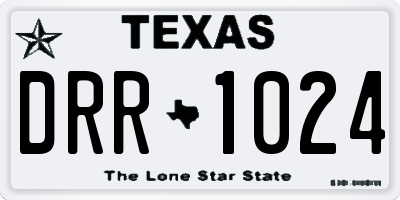 TX license plate DRR1024