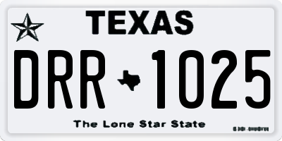 TX license plate DRR1025