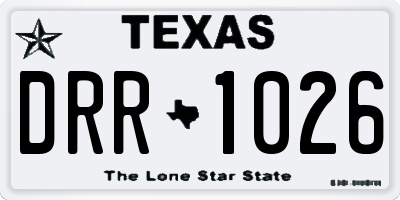 TX license plate DRR1026