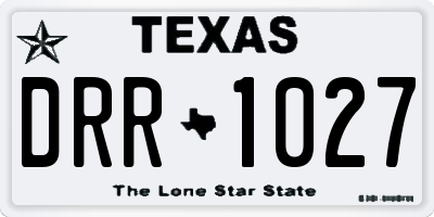 TX license plate DRR1027