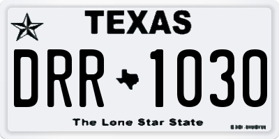 TX license plate DRR1030