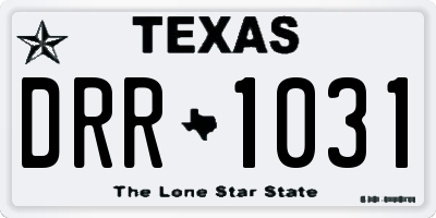 TX license plate DRR1031