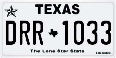 TX license plate DRR1033