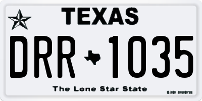 TX license plate DRR1035