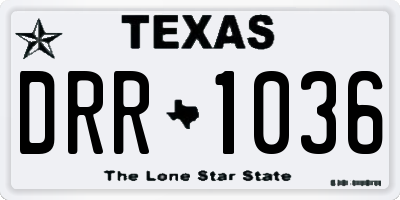 TX license plate DRR1036