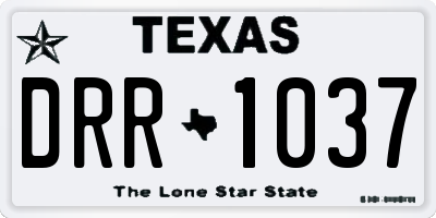 TX license plate DRR1037