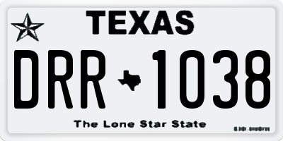 TX license plate DRR1038