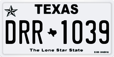 TX license plate DRR1039