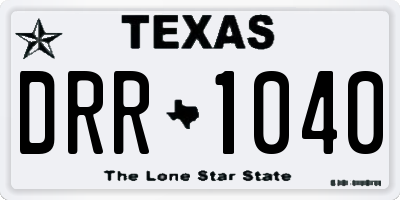 TX license plate DRR1040