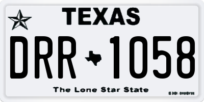 TX license plate DRR1058