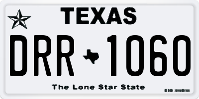 TX license plate DRR1060