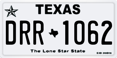 TX license plate DRR1062