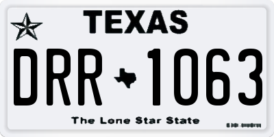 TX license plate DRR1063