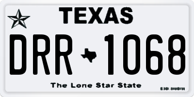TX license plate DRR1068