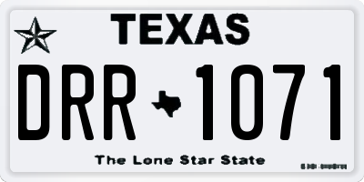 TX license plate DRR1071