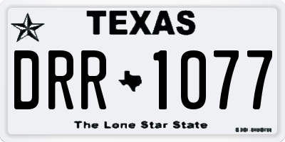 TX license plate DRR1077