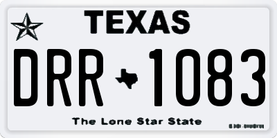 TX license plate DRR1083