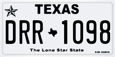TX license plate DRR1098