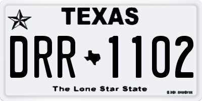 TX license plate DRR1102