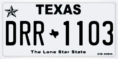 TX license plate DRR1103