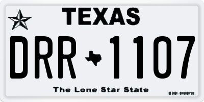 TX license plate DRR1107